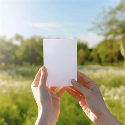 Hand Holding Paper Mockup Outdoor