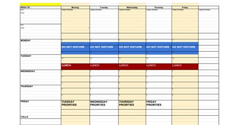 Weekly Planner - Google Sheets