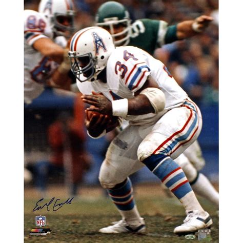 Earl Campbell Signed Houston Oilers Running White Jersey 16x20 Photo ...