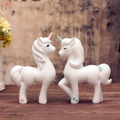 BUF Modern Abstract Cute Unicorn Statue Resin Sculpture Ornaments Home Decoration Accessories ...