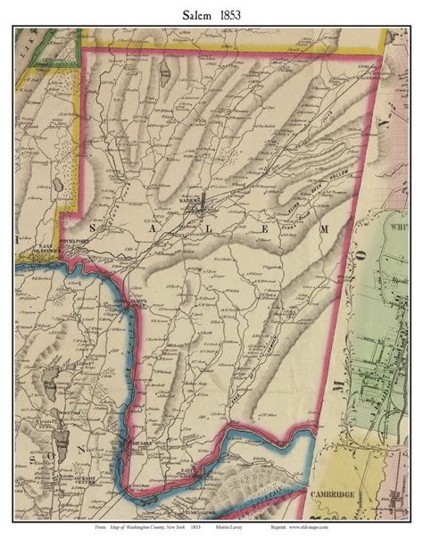 Salem, New York 1853 Old Town Map Custom Print - Washington Co. - OLD MAPS