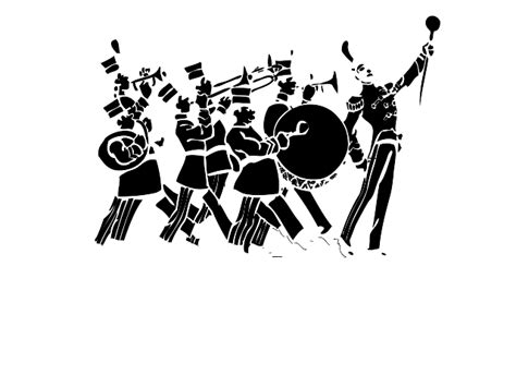 Marching Band Black On White Clip Art at Clker.com - vector clip art online, royalty free ...