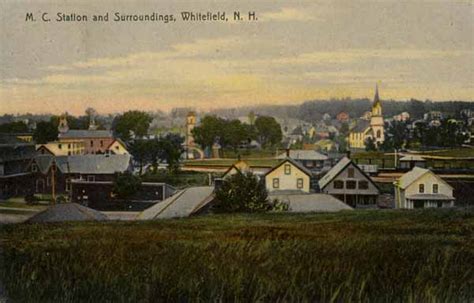 Postcard: Maine Central Station and Surroundings, Whitefield, New Hampshire | Railroad History