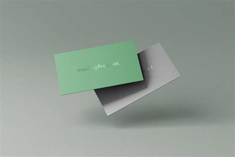 Floating Business Card Mockups - Mockup Free