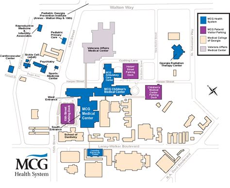 MCG Health System--Medical College of Georgia Campus Map - Augusta Georgia USA • mappery