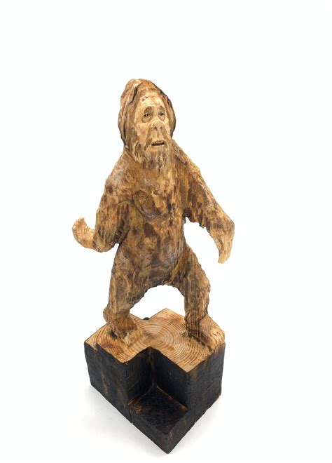 Bigfoot Wood Carving, Sasquatch Chainsaw Carving, Yeti sculpture, Hand Carved Wood Art, by Josh ...