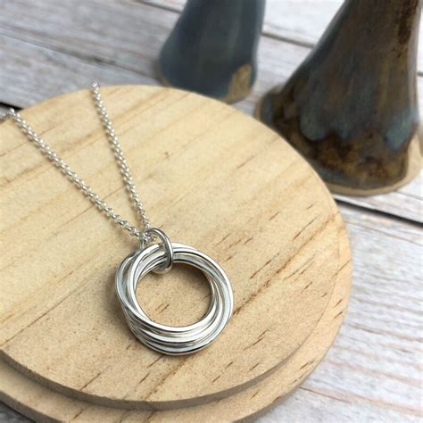 5 Rings Necklace Interlocking Rings 50th Birthday Necklace | Etsy