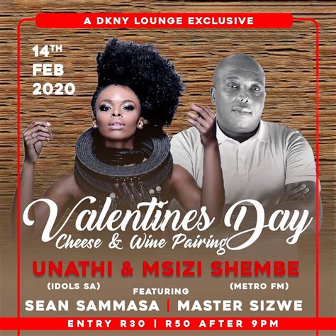 Unathi & Msizi Shembe at DKNY Lounge | Join us tommorow for a beautiful Valentines night of Wine ...