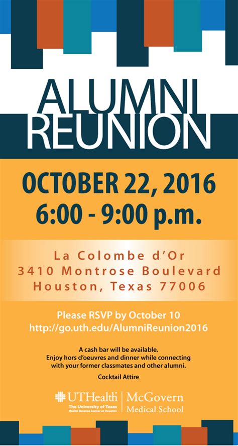 2016 Alumni Reunion: Saturday, October 22 | McGovern Medical School