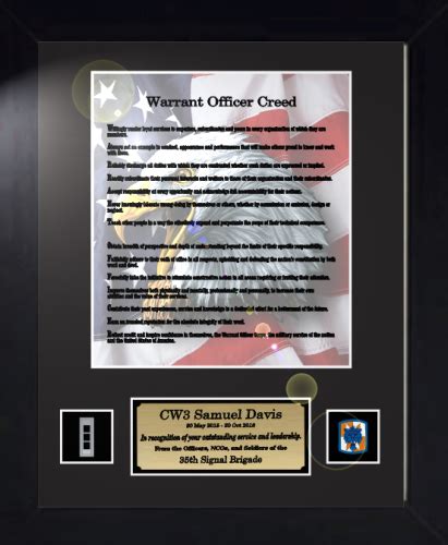 Army Warrant Officers Creed 11" x 14" Military Creeds | Framed ...