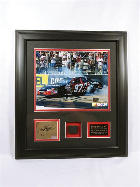 Vintage Kurt Busch autographed photo with piece of race used tire ...