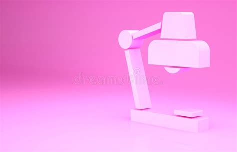 Pink Table Lamp Icon Isolated on Pink Background. Desk Lamp. Minimalism ...