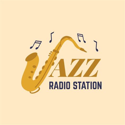 Customize for free this Flat Vintage Jazz Radio Station Logo template