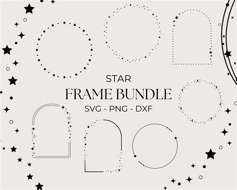 Star Frame SVG Bundle, Circle Frame Svg, Sparkle Svg, Commercial Use ...