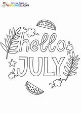 July Coloring Pages sketch template