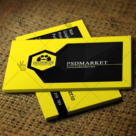 Yellow&Black Business Card - Free PSD Template
