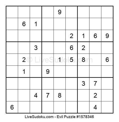 Evil Sudoku Online #1578346 - Live Sudoku