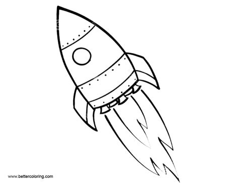 Rocket Ship Coloring Pages Easy Drawing - Free Printable Coloring Pages