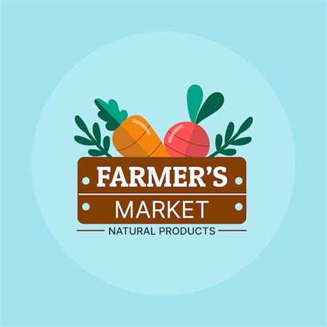 Premium Vector | Hand drawn flat design farmers market logo