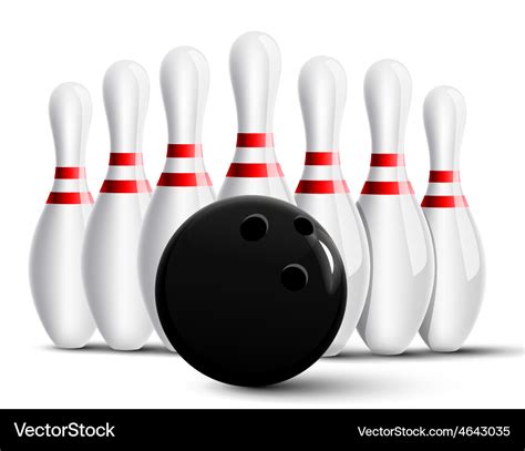 Bowling pins and bowling ball Royalty Free Vector Image