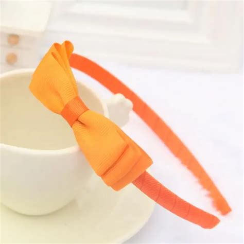 Free Shipping Wholesale 100pcs wrapped grosgrain ribbon headband with Classic Ribbon Bow-in Hair ...