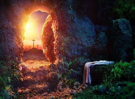 Buy Leowefowa 10x8ft Resurrection of Jesus Easter Backdrop Sunrise ...