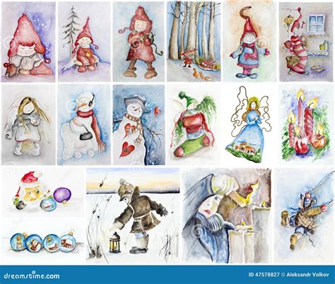 Happy Christmas Fairy Tale Story Stock Illustration - Illustration of painted, frozen: 47578827