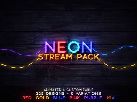 Animated Neon Twitch Overlay/stream Overlay Pack - Etsy