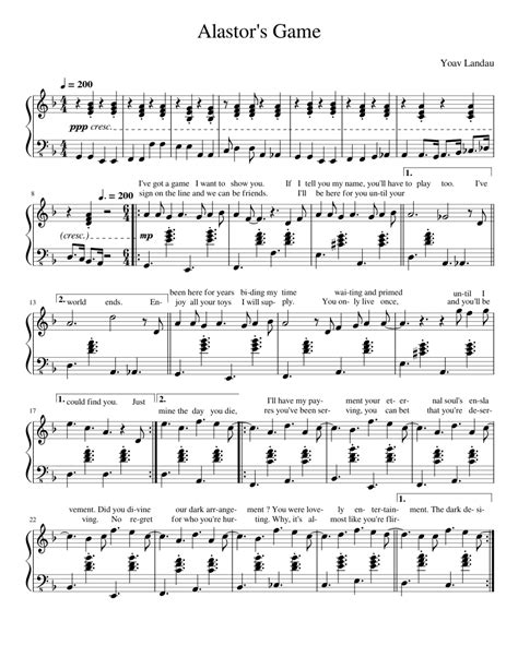 Alastor's Game Sheet music for Piano (Solo) | Musescore.com