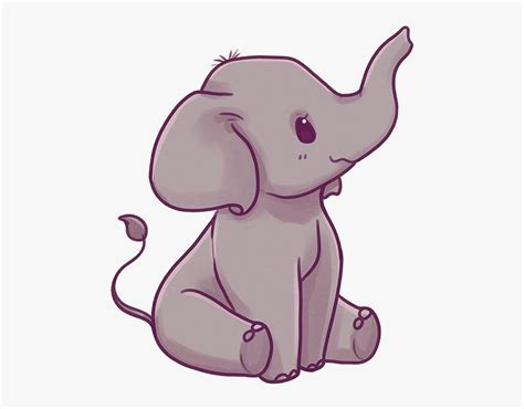 Drawing Elephants Kawaii - Kawaii Cute Cartoon Elephant, HD Png Download , Transparent Png Image ...