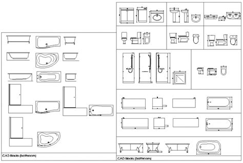 Bathroom AutoCAD blocks in dwg AutoCAD file - Cadbull