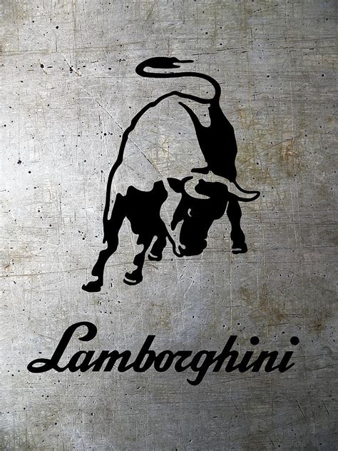 LAMBORGHINI BULL LOGO on SHOP METAL Digital Art by Daniel Hagerman