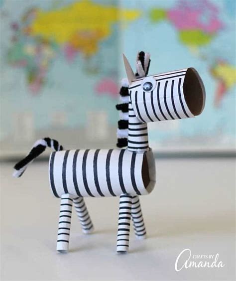 Cardboard Tube Zebra: a great recycled project kids will love!