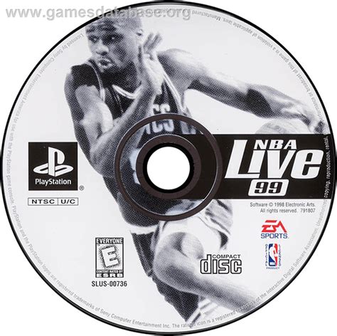 NBA Live 99 - Sony Playstation - Artwork - Disc