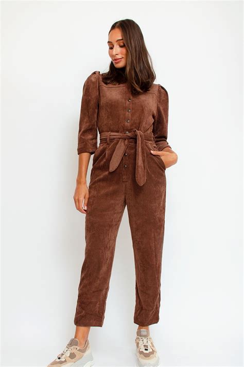 Tasha Corduroy Jumpsuit Brown - Product - Sienna Goodies