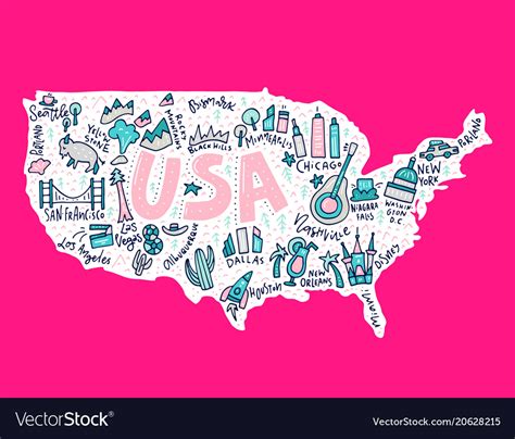 Usa Map Cartoon ~ Cartoon Map Of Usa High-res Vector Graphic | Bodemawasuma