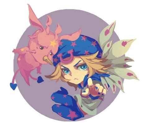 1boy blonde_hair blue_eyes chibi feathers hat hoodie johnny_joestar jojo_no_kimyou_na_bouken ...