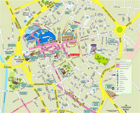 Leicester tourist attractions map - Ontheworldmap.com