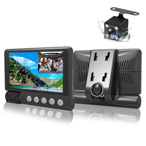 4 Inch Dash Cam For Car DVR Front And Rear 1080P Dash Camera For Cars Dashcam Car Camera With IR ...