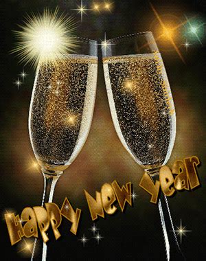 Happy New Year Sparkling Champagne Toast Gif