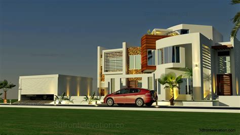 Oman Modern Contemporary villa 3D Front Elevation 2015 | Contemporary ...