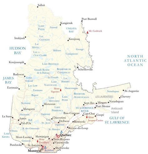 Quebec Map - Cities and Roads - GIS Geography