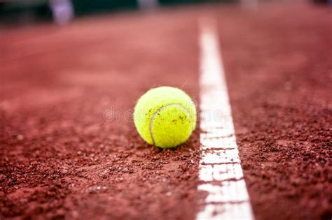 Close-up of Tennis Ball on the Clay Court Stock Image - Image of court, health: 39463833