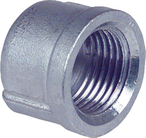 Stainless steel threaded fitting round cap (IT)