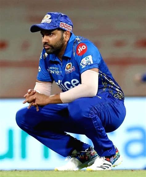 Mumbai : MI captain Rohit Sharma during the match between RR and MI