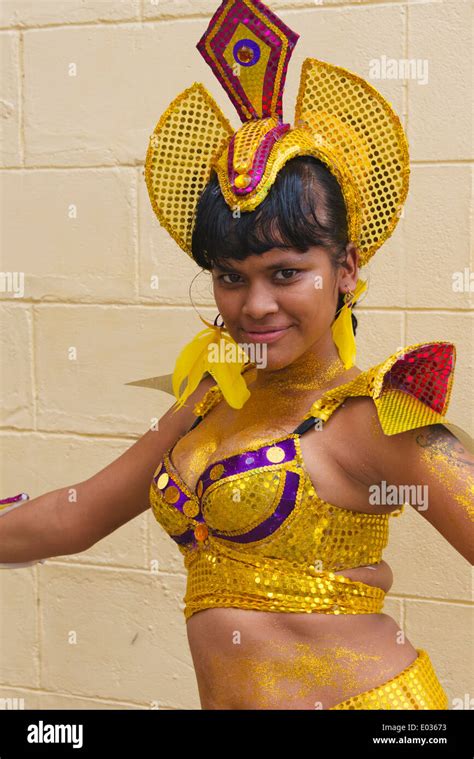 Girl in costume at Carnival, Georgetown, Guyana Stock Photo - Alamy