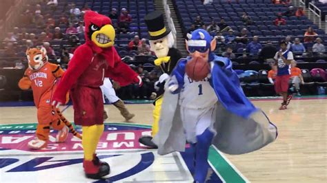 ACC Mascots play basketball game at 2019 ACC Women's Basketball ...