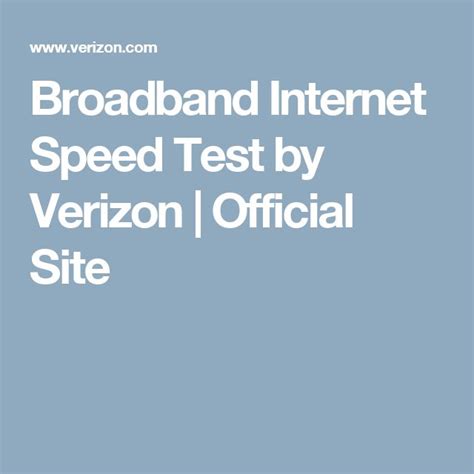 Broadband Internet Speed Test by Verizon | Official Site | Internet ...