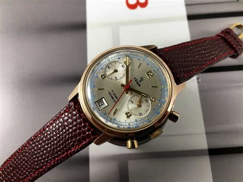 Yema Vintage chronograph hand winding watch Cal 7734 Plaqué Or *** BEAUTIFUL