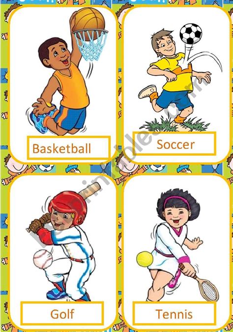 sports flash cards - ESL worksheet by Dana Dana